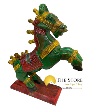 Wooden Small Green Horse