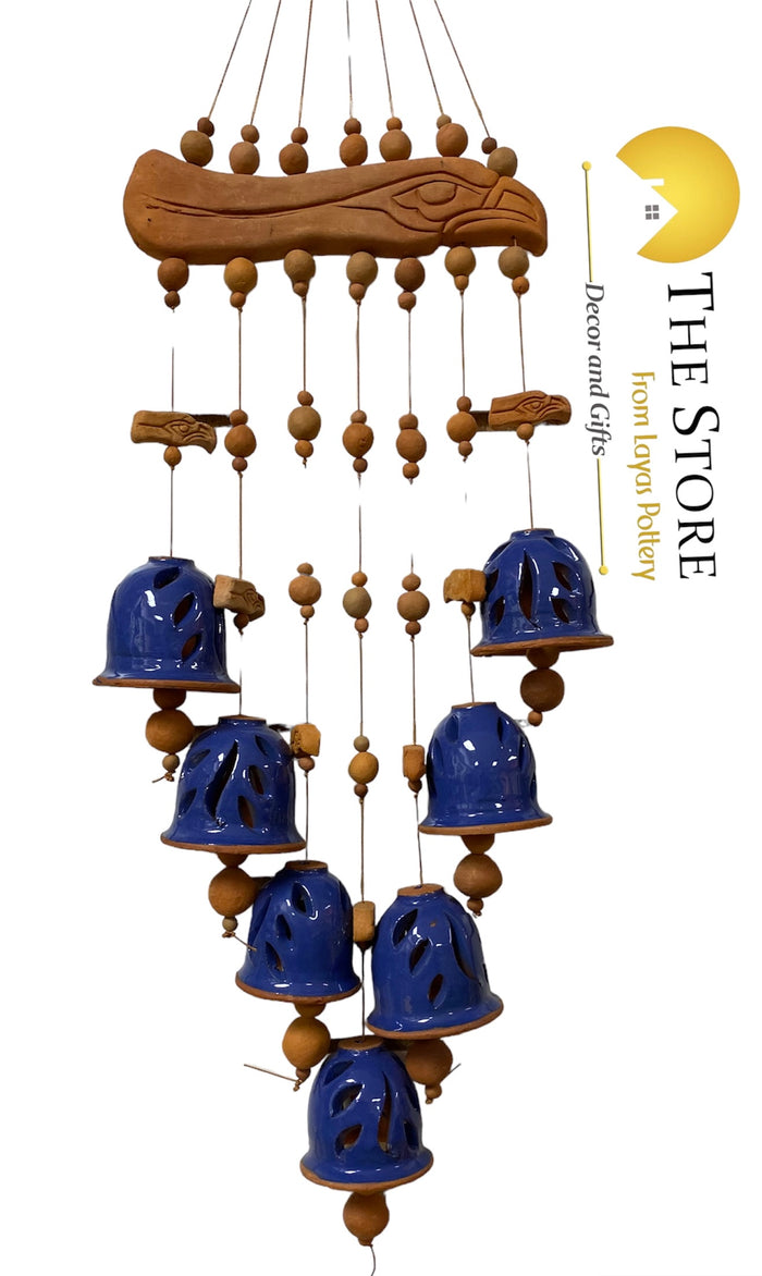 Seahawk wind chime with blue bell