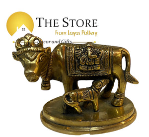 Brass cow and calf