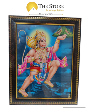 Hanuman Wooden Texture photo Frame  12.5*10