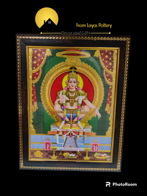 Sabarimala Ayyappa swami wooden Texture Frame 12.5*10