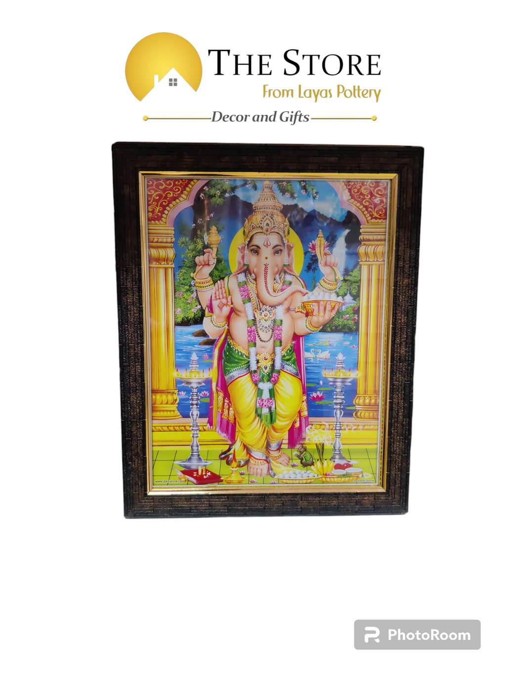 Ganesha Wooden Texture Frame 12.5*10