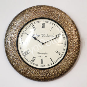Metallic Flower Design Clock
