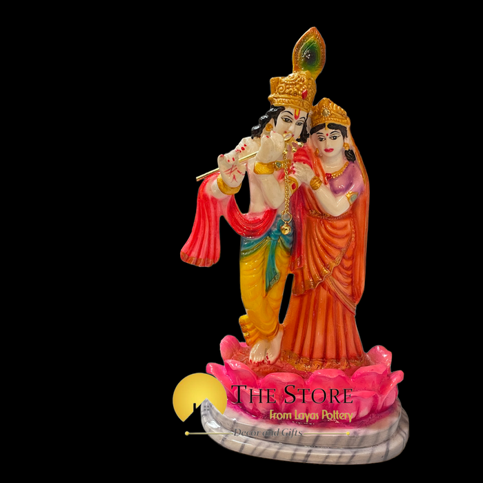 2022 ceramic Radha Krishna statue small