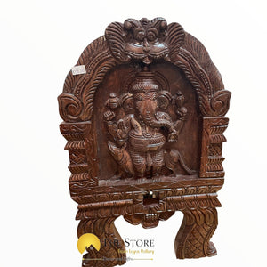 2022 Wooden carved Ganesha wall hanging
