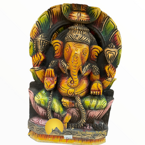 Wooden Carved Ganesha wall hanging
